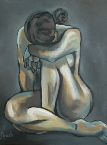 Teal Nude - (c)2024 Lauren Parish Art